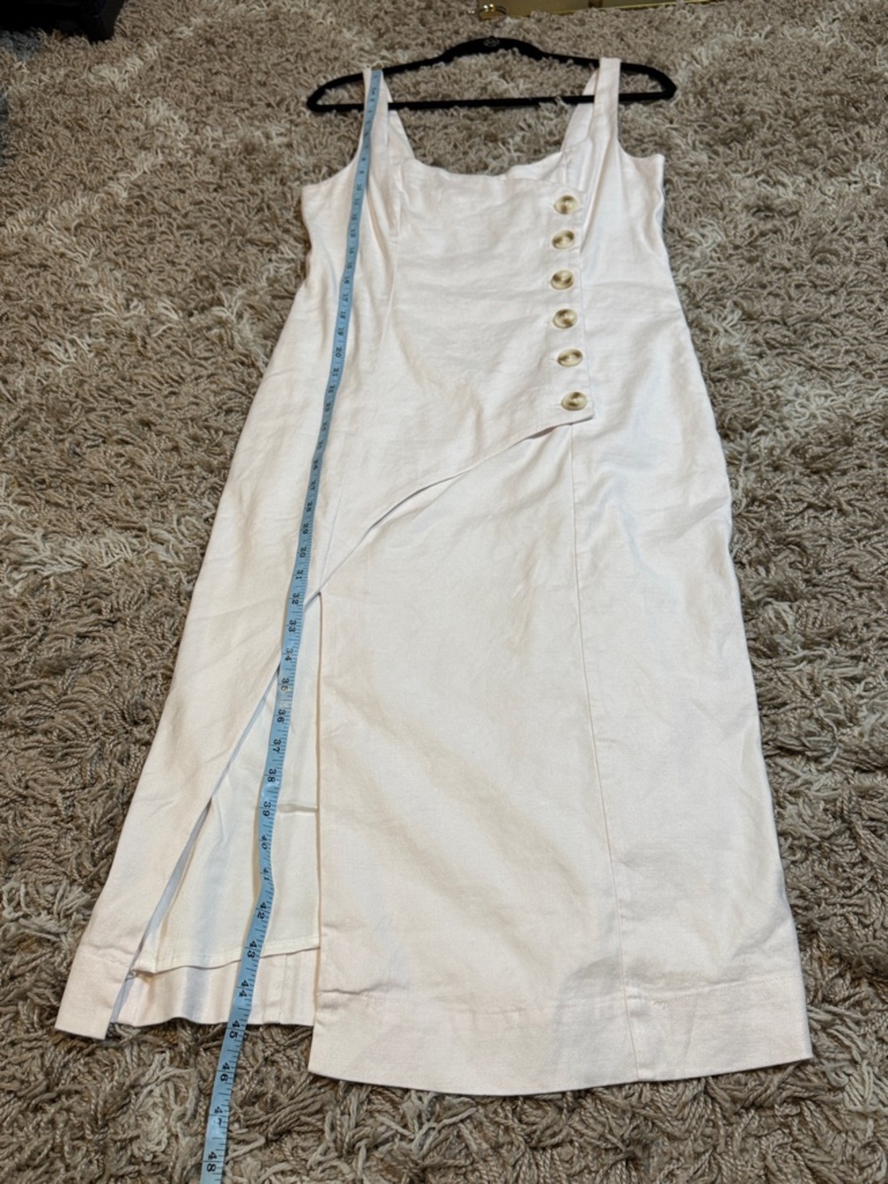 NWT By Anthropologie Sleeveless Linen Midi Dress Ivory size Medium - Picture 11 of 12